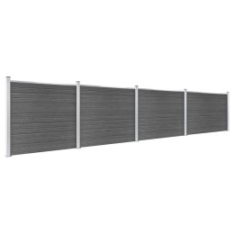 ZESTAW OGRODZENIOWY Z WPC 699X146CM CZARNY