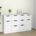 ZESTAW MEBLI 3 SZAFKI KOMODA BIAŁA 3 SZUFLADY DRZWICZKI REGAŁ MODUŁOWY 120CM