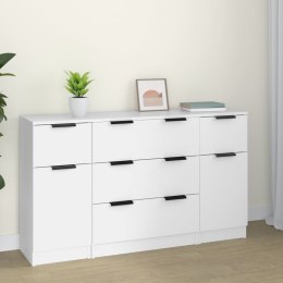 ZESTAW MEBLI 3 SZAFKI KOMODA BIAŁA 3 SZUFLADY DRZWICZKI REGAŁ MODUŁOWY 120CM