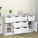 ZESTAW MEBLI 3 SZAFKI KOMODA BIAŁA 3 SZUFLADY DRZWICZKI REGAŁ MODUŁOWY 120CM