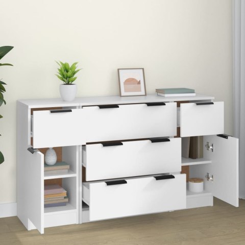 ZESTAW MEBLI 3 SZAFKI KOMODA BIAŁA 3 SZUFLADY DRZWICZKI REGAŁ MODUŁOWY 120CM