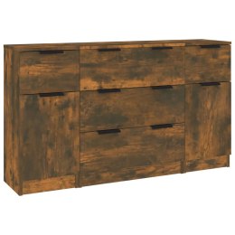 ZESTAW MEBLI 3 SZAFKI KOMODA PRZYDYMIONY DĄB SZUFLADY REGAŁ MODUŁOWY 120CM