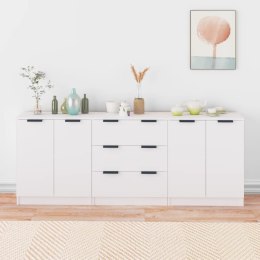 ZESTAW 3 SZAFEK KOMODA BIAŁA 180CM MODUŁOWA SZUFLADY DRZWICZKI SALON SYPIALNIA