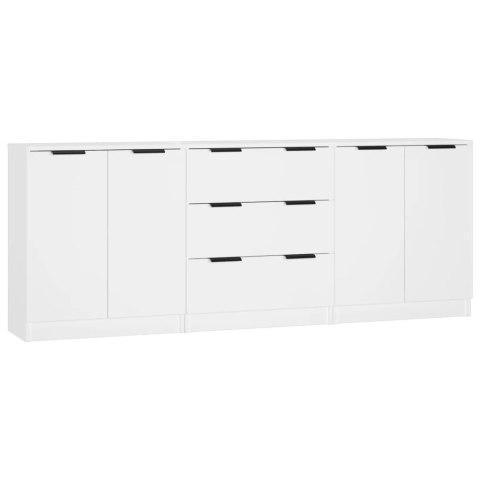 ZESTAW 3 SZAFEK KOMODA BIAŁA 180CM MODUŁOWA SZUFLADY DRZWICZKI SALON SYPIALNIA