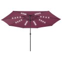 PARASOL OGRODOWY Z LED 400CM BORDOWY