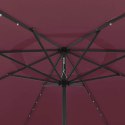 PARASOL OGRODOWY Z LED 400CM BORDOWY