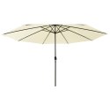 PARASOL OGRODOWY Z LED 400CM PIASKOWY