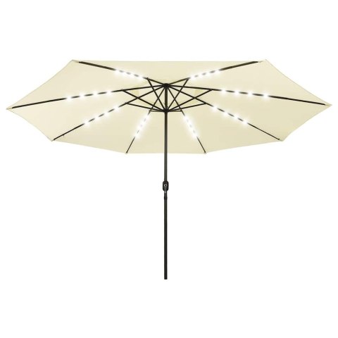 PARASOL OGRODOWY Z LED 400CM PIASKOWY