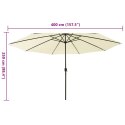 PARASOL OGRODOWY Z LED 400CM PIASKOWY