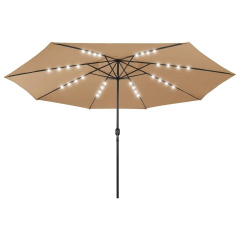 PARASOL OGRODOWY Z LED 400CM TAUPE