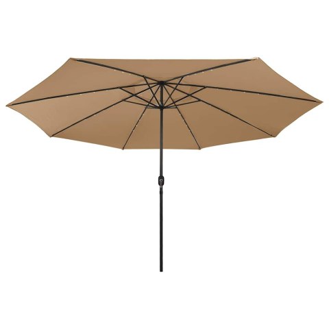 PARASOL OGRODOWY Z LED 400CM TAUPE