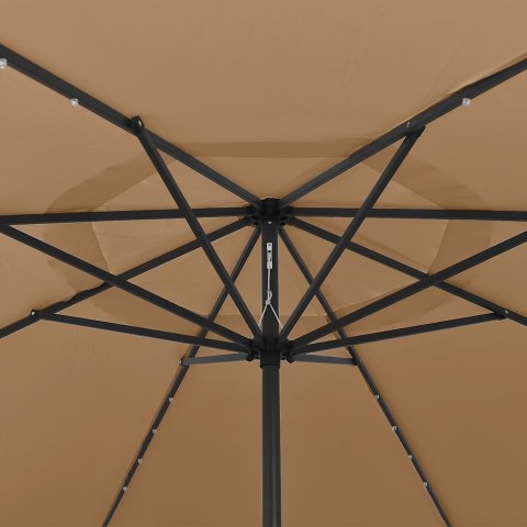 PARASOL OGRODOWY Z LED 400CM TAUPE