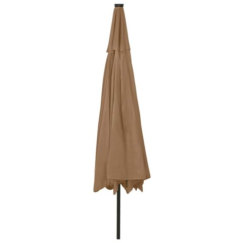 PARASOL OGRODOWY Z LED 400CM TAUPE