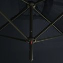 PODWÓJNY PARASOL OGRODOWY STALOWY SŁUPEK ANTRACYT 600X300CM