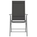 SKŁADANE KRZESŁA OGRODOWE 4 SZT. TKANINA TEXTILENE CZARNE