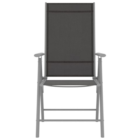 SKŁADANE KRZESŁA OGRODOWE 4 SZT. TKANINA TEXTILENE CZARNE