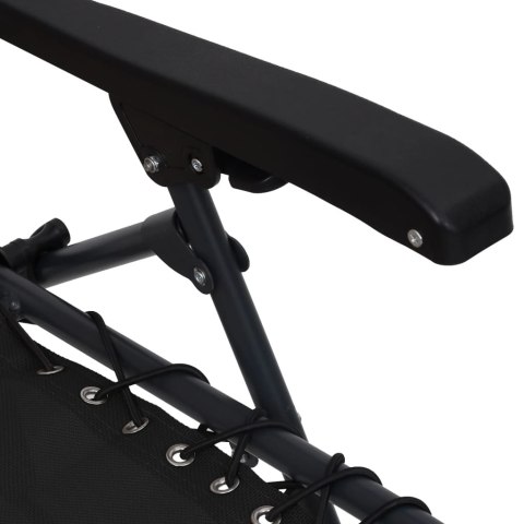 SKŁADANE KRZESŁO TARASOWE CZARNE TWORZYWO TEXTILENE