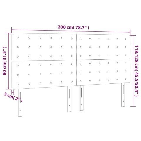 VidaXL Zagłówek do łóżka z LED, ciemnoniebieski, 200x5x118/128 cm