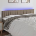 ZAGŁÓWEK DO ŁÓŻKA Z LED TAUPE 200X5X78/88CM TKANINA
