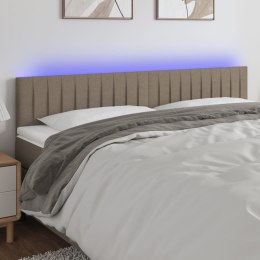 ZAGŁÓWEK DO ŁÓŻKA Z LED TAUPE 200X5X78/88CM TKANINA