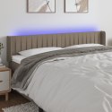 ZAGŁÓWEK DO ŁÓŻKA Z LED TAUPE 203X16X78/88CM TKANINA