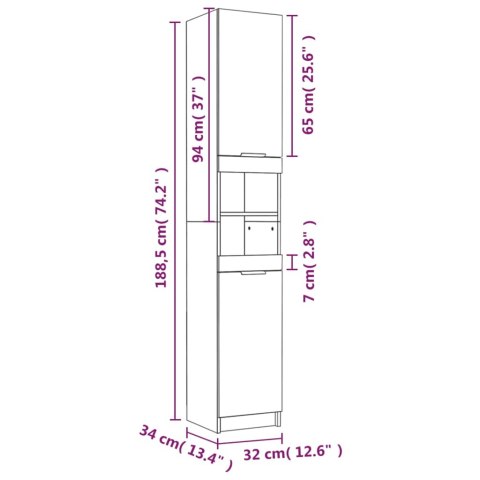 ZESTAW 4 SZAFEK DO ŁAZIENKI BIAŁY