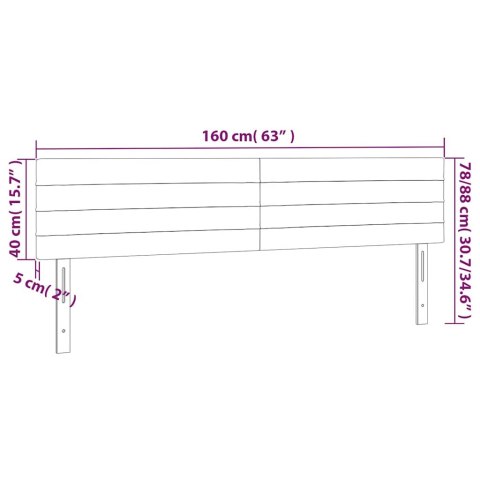 ZAGŁÓWEK DO ŁÓŻKA Z LED CIEMNONIEBIESKI 160X5X78/88CM AKSAMIT