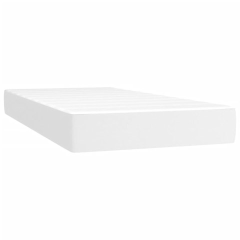 ŁÓŻKO KONTYNENTALNE Z MATERACEM BIAŁE EKOSKÓRA 200X200CM