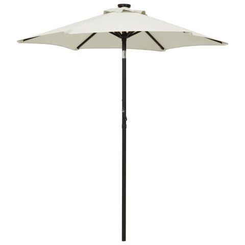 PARASOL OGRODOWY Z LED PIASKOWY 200X211CM ALUMINIUM