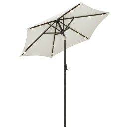 PARASOL OGRODOWY Z LED PIASKOWY 200X211CM ALUMINIUM