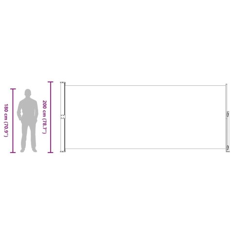 ZWIJANA MARKIZA BOCZNA NA TARAS 200X500CM CZARNA