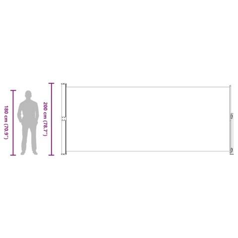 ZWIJANA MARKIZA BOCZNA NA TARAS 200X500CM SZARA