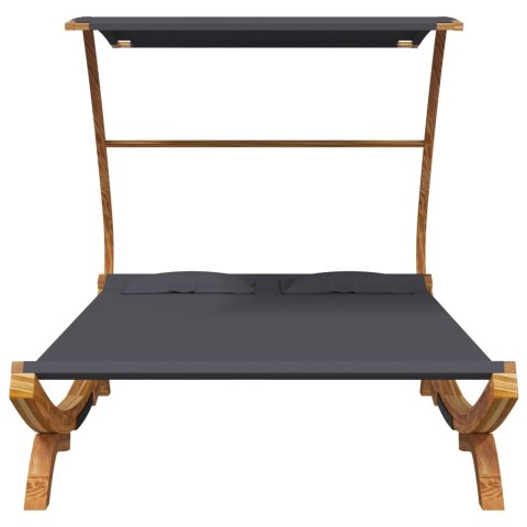 LEŻAK Z ZADASZENIEM 165X203X138CM GIĘTE DREWNO ANTRACYTOWY