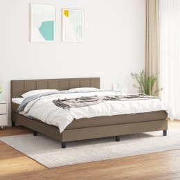 ŁÓŻKO KONTYNENTALNE Z MATERACEM TAUPE TKANINA 180X200CM