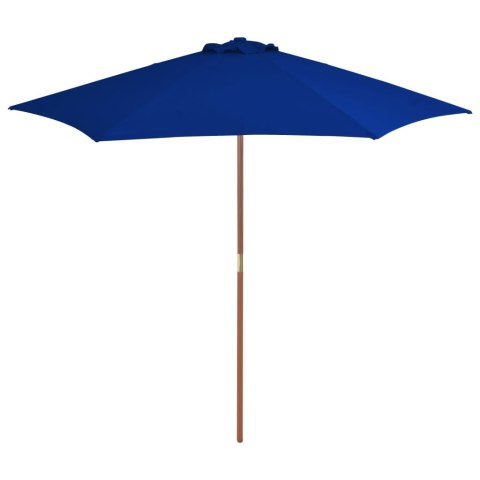 PARASOL OGRODOWY NA DREWNIANYM SŁUPKU NIEBIESKI 270CM