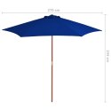 PARASOL OGRODOWY NA DREWNIANYM SŁUPKU NIEBIESKI 270CM