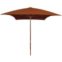 PARASOL OGRODOWY NA DREWNIANYM SŁUPKU TERAKOTA 200X300CM