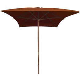 PARASOL OGRODOWY NA DREWNIANYM SŁUPKU TERAKOTA 200X300CM