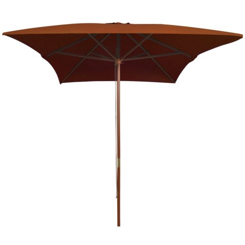 PARASOL OGRODOWY NA DREWNIANYM SŁUPKU TERAKOTA 200X300CM