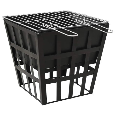 PALENISKO OGRODOWE GRILL 2W1 KOKSOWNIK STALOWY RUSZT DO GRILLOWANIA MOCNY CZARNY