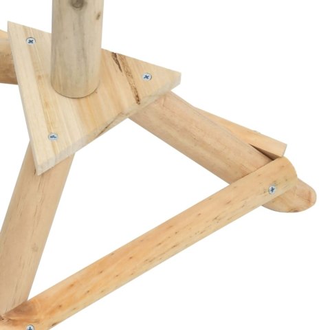 KARMNIK DLA PTAKÓW STOJĄCY NA NÓŻCE STOJAK TRÓJNÓG LITE DREWNO JODŁOWE 110CM