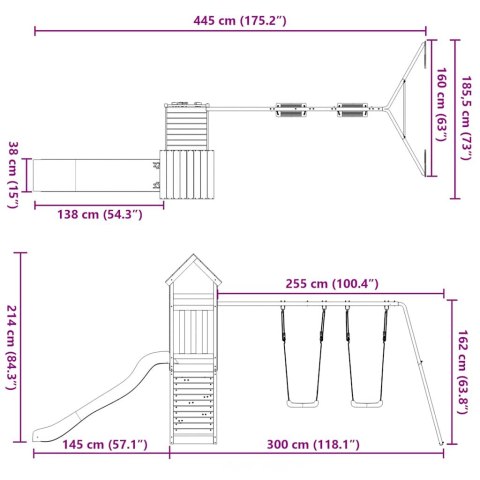PLAC ZABAW DO OGRODU LITE DREWNO SOSNOWE