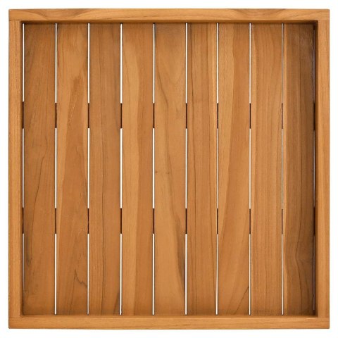 TACA DO SERWOWANIA DREWNIANA TEKOWA DUŻA 50X50CM TEK LITE DREWNO Z UCHWYTAMI