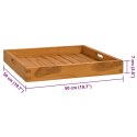 TACA DO SERWOWANIA DREWNIANA TEKOWA DUŻA 50X50CM TEK LITE DREWNO Z UCHWYTAMI