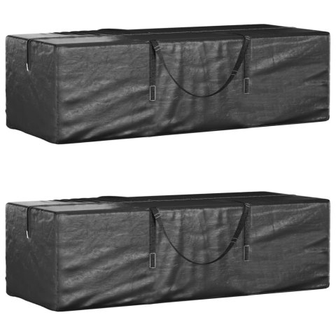 TORBA DO PRZECHOWYWANIA PODUSZEK OGRODOWYCH CHOINKI 2 SZT. CZARNE 135X40X55CM