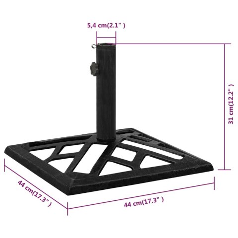 PODSTAWA POD PARASOL CZARNA 44X44X31CM ŻELIWO