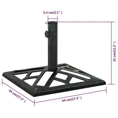 PODSTAWA POD PARASOL ZIELONA 44X44X31CM ŻELIWO