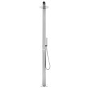 PRYSZNIC OGRODOWY 225CM STAL NIERDZEWNA 304 INOX DESZCZOWNICA 25CM SŁUCHAWKA
