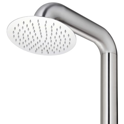 PRYSZNIC OGRODOWY 225CM STAL NIERDZEWNA 304 INOX DESZCZOWNICA 25CM SŁUCHAWKA