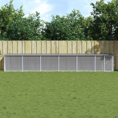 KLATKA DLA KURCZĄT Z DACHEM JASNOSZARA 603X98X90CM STAL